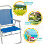 Chaise de Plage Aktive Gomera Bleu 48 x 88 x 50 cm Aluminium Pliable (4 Unités)
