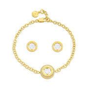 Ensemble Bracelet et Boucles d'oreilles Michael Kors Fashion Doré