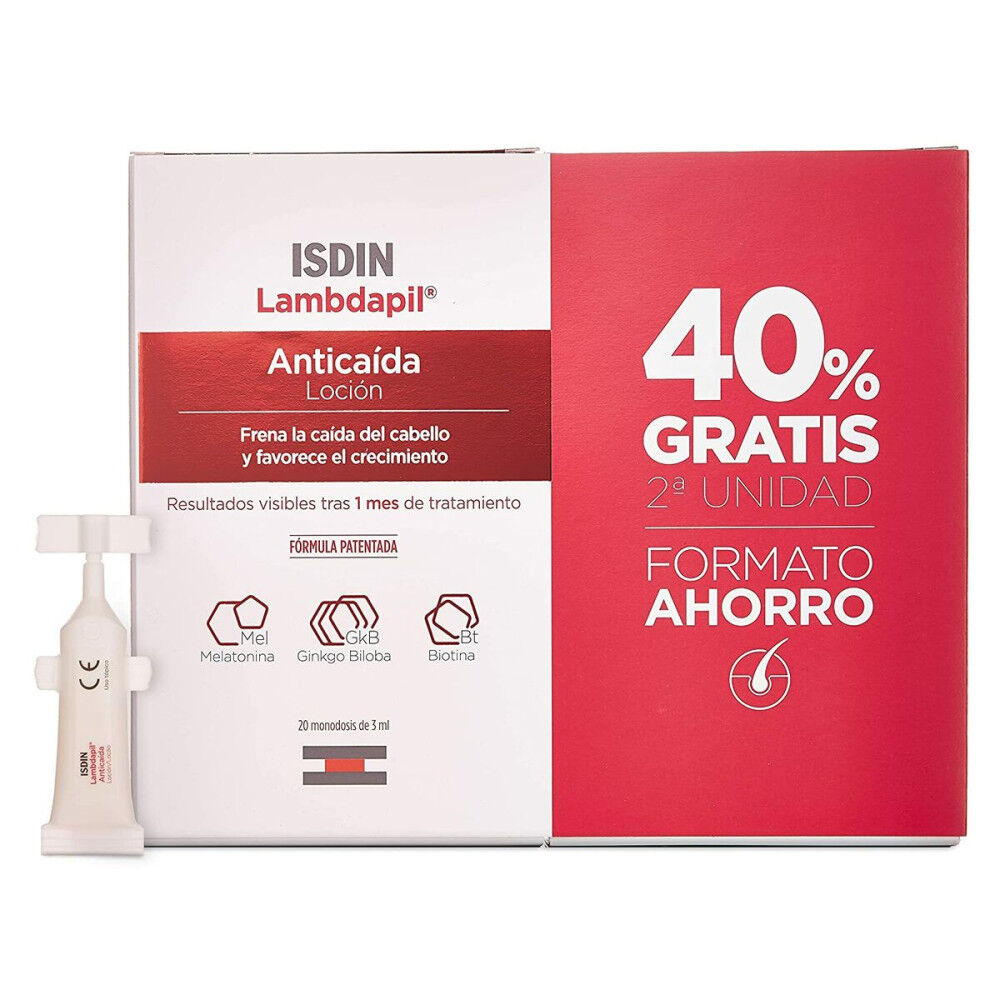 Soin antichute de cheveux Isdin Lambdapil Monodoses 40 Unités (20 Unités)