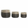 Set de basket DKD Home Decor Gris Naturel Herbier marin (3 Pièces)