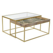 Table Basse DKD Home Decor Doré Naturel 90 x 60 x 45 cm