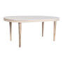 Table de Salle à Manger DKD Home Decor Blanc Doré Laiton Bois de manguier 180 x 90 x 76 cm