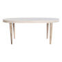 Table de Salle à Manger DKD Home Decor Blanc Doré Laiton Bois de manguier 180 x 90 x 76 cm