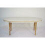 Table de Salle à Manger DKD Home Decor Blanc Doré Laiton Bois de manguier 180 x 90 x 76 cm