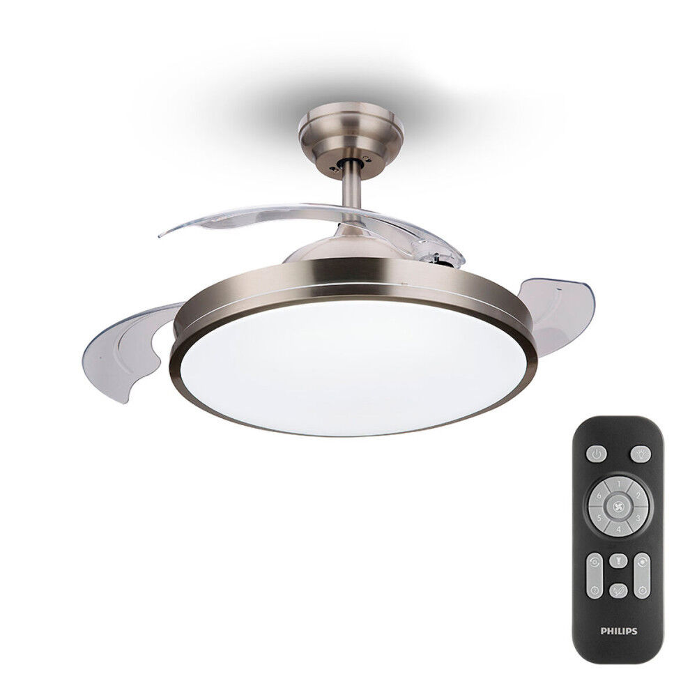Ventilateur de Plafond avec Lumière Philips Atlas 35 W 28 W 4500 Lm nickel (2700 K)