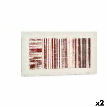 Toile Gift Decor Blanc Rose Rayures Avec relief 110 x 60 x 2,5 cm (2 Unités)