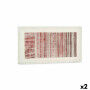 Toile Gift Decor Blanc Rose Rayures Avec relief 110 x 60 x 2,5 cm (2 Unités)