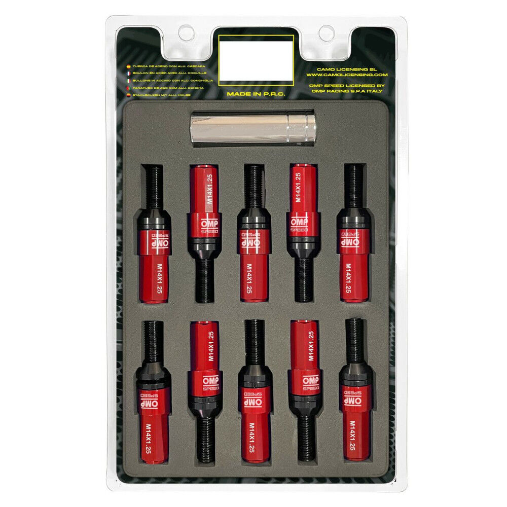 Kit de vissage OMP OMPS09971406 28 mm Rouge M14 x 1,25