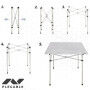 Table Piable Aktive Argenté Aluminium 70 x 70 x 70 cm (4 Unités)