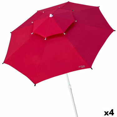 Parapluie Aktive Rouge 280 x 263 x 280 cm (4 Unités)