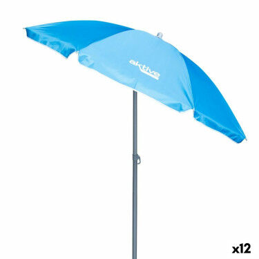 Parapluie Aktive Bleu Ø 180 cm 180 x 187,5 x 180 cm 180 x 190 x 180 cm UV50 (12 Unités)