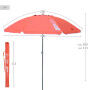 Parapluie Aktive Corail Ø 200 cm 200 x 200 x 200 cm 200 x 198 x 200 cm UV50 (6 Unités)