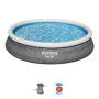 Bestway Piscine Gonflable Adulte Anneau Ratan avec Epurateur 475x84 cm Jardin 57313