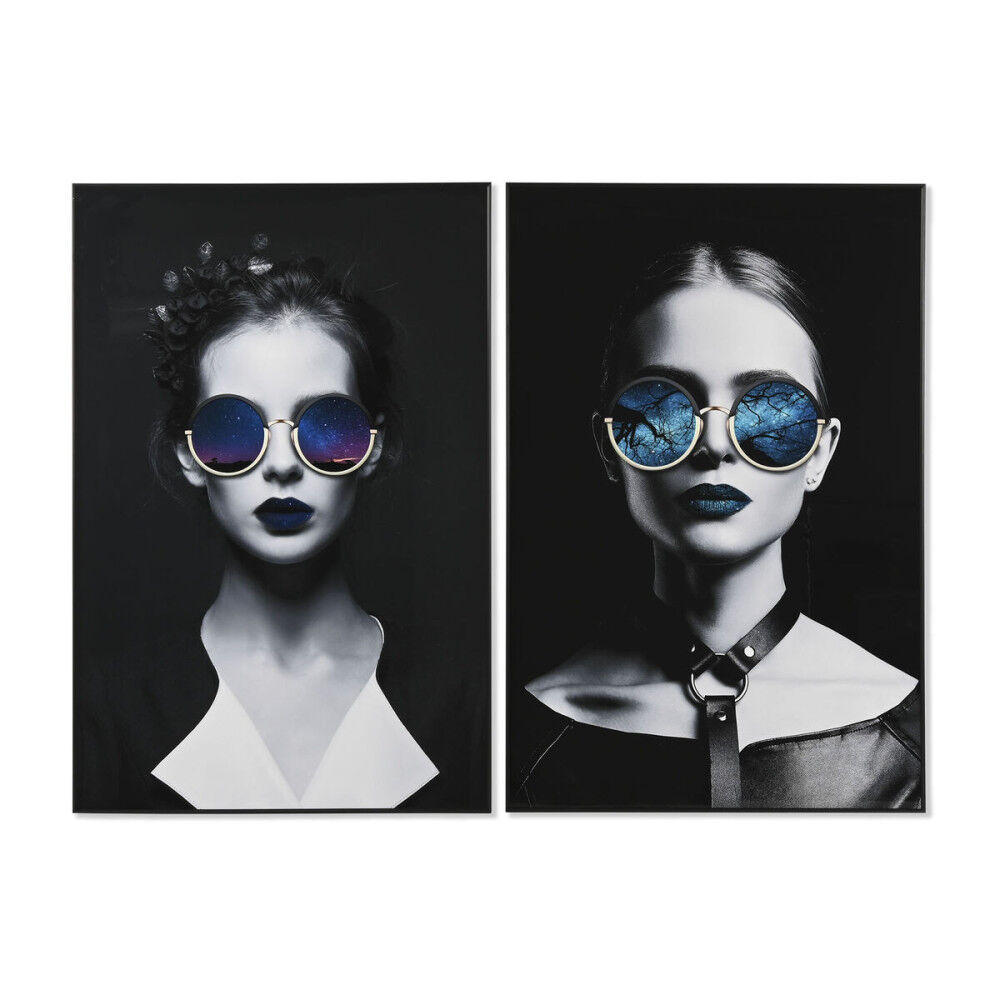 Cadre Home ESPRIT Aluminium Bois MDF 80 x 3 x 120 cm 80 x 3,5 x 120 cm