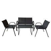 Marbueno Set Table et Chaises de Jardin Acier Noir Textilène 10468