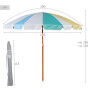 Parasol de plage Aktive Ø 200 cm 20 x 185 x 20 cm (6 Unités)