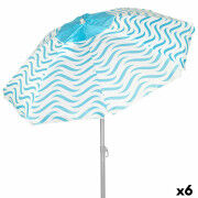 Parasol de plage Aktive Bleu Ø 220 cm 220 x 200 x 220 cm (6 Unités)