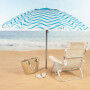 Parasol de plage Aktive Bleu Ø 220 cm 220 x 200 x 220 cm (6 Unités)