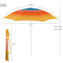 Parasol de plage Aktive Multicouleur 200 x 200 x 200 cm (6 Unités)