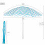 Parasol de plage Aktive Bleu Ø 200 cm 200 x 190 x 200 cm (6 Unités)